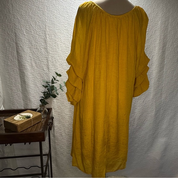 Indigo Rose Women's Midi Dress Mustard Lining Size-3X - Picture 3 of 15